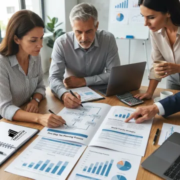 Financial planning team mapping a tax strategy process