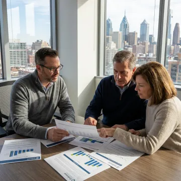 Financial advisor meeting with Philadelphia clients