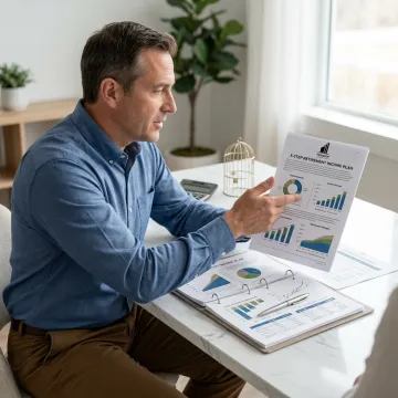 Advisor explaining retirement income planning steps