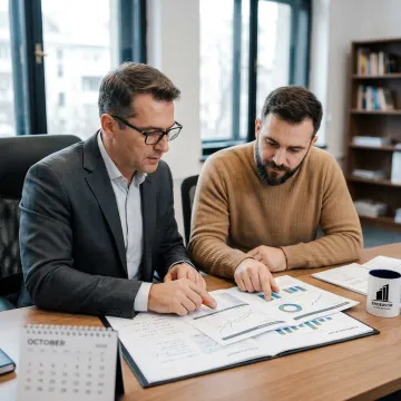 Advisor explaining a structured financial planning process