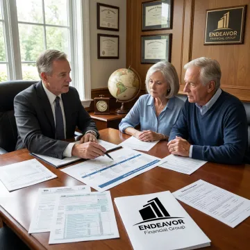 Advisor guiding clients through an estate and tax planning process