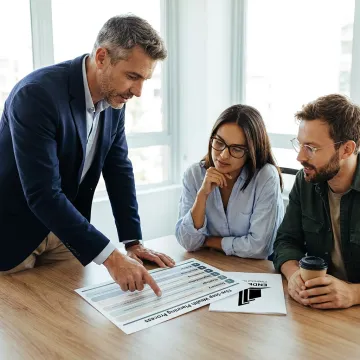 Advisor explaining financial planning process