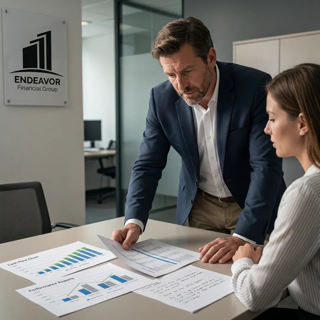 Advisor explaining a retirement income planning process