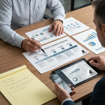 Advisor outlining a retirement planning process