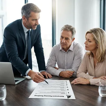 Advisor reviewing a retirement planning roadmap with clients