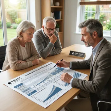 Advisor explaining retirement income planning process