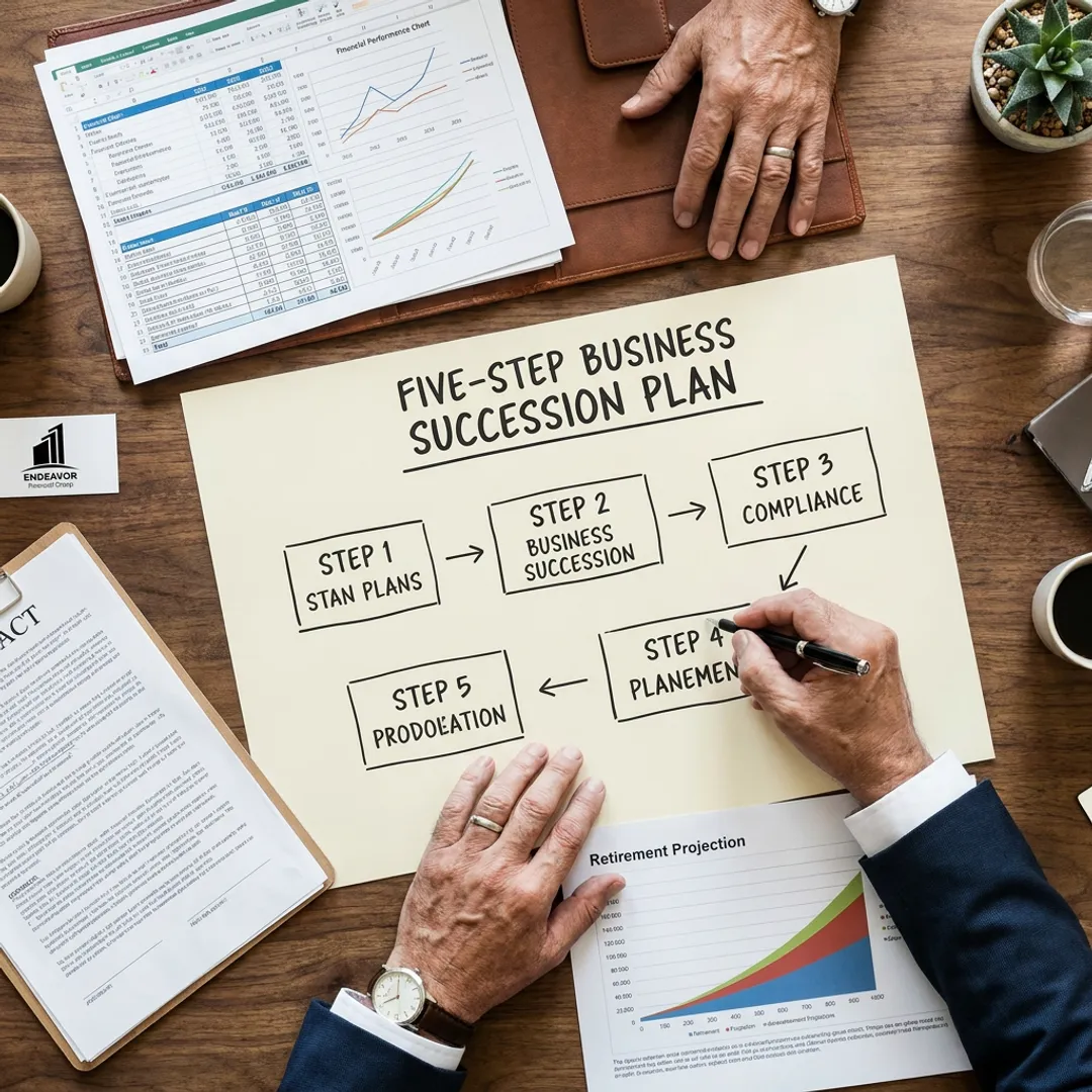 Financial advisor outlining a succession planning process