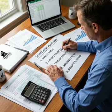 Financial advisor outlining a retirement planning process