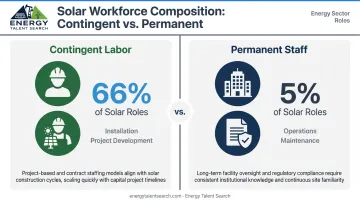Contingent versus full-time workforce split in solar energy sector roles