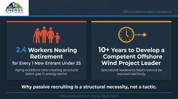 Energy workforce retirement gap versus new entrants statistics comparison infographic