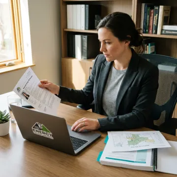 Recruiter reviewing renewable energy candidate profiles