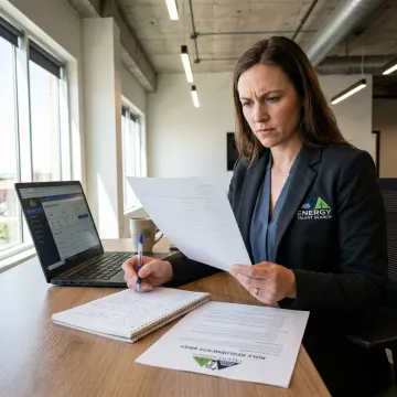 Recruiter reviewing industrial candidate profiles