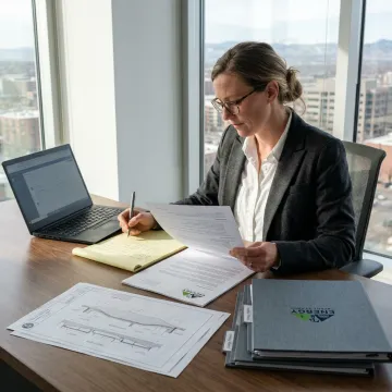 Recruiter reviewing civil engineering candidate profiles