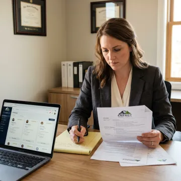 Recruiter reviewing finance candidate profiles