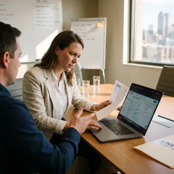 Recruiter reviewing energy candidate profiles