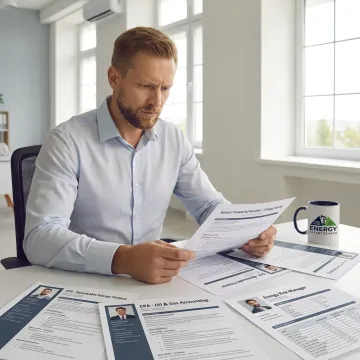 Recruiter reviewing finance candidate profiles