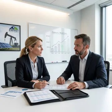Accounting recruiter interviewing energy finance candidate
