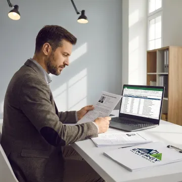 Recruiter reviewing energy finance candidate profiles