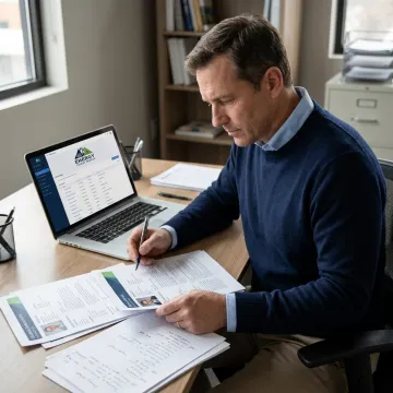 Recruiter reviewing oil and gas candidate profiles