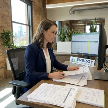 Recruiter reviewing energy candidate profiles