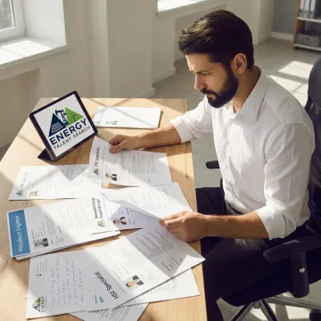 Recruiter reviewing engineering resumes for energy roles
