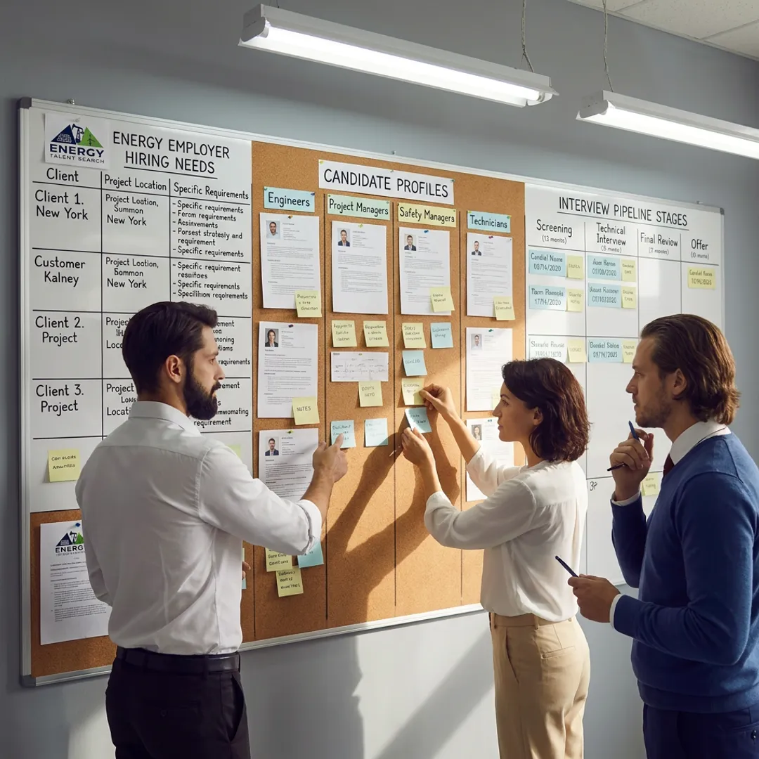 Recruitment team planning a direct hire search