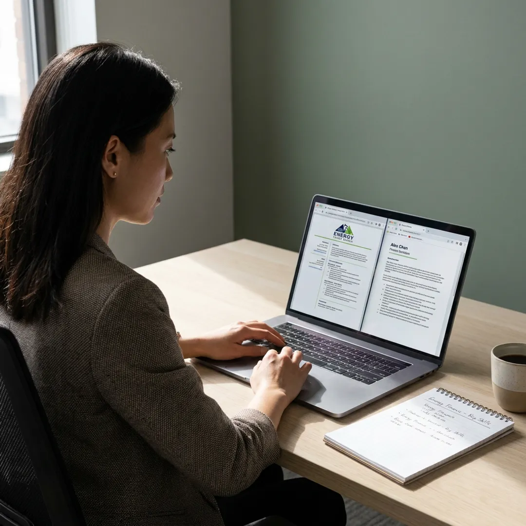 Recruiter reviewing accounting candidate profiles