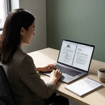 Recruiter reviewing accounting candidate profiles