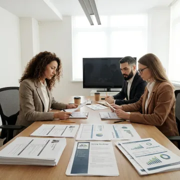 Accounting staffing recruiter consulting with energy firm executives