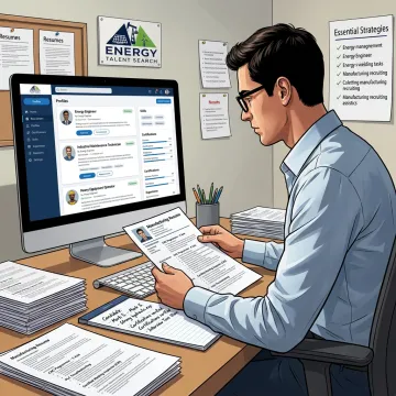 Manufacturing recruiter reviewing industrial hiring candidates