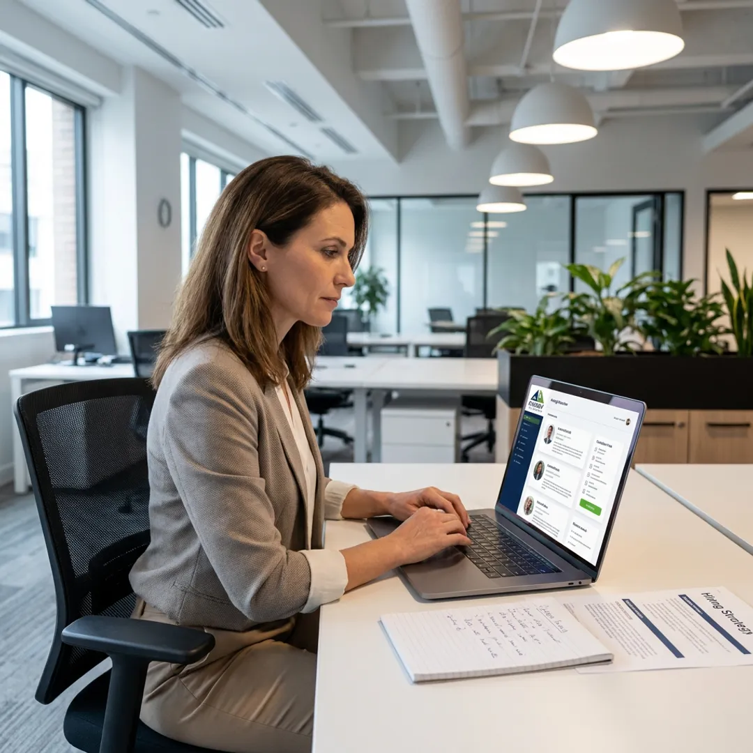 Recruiter reviewing executive energy candidate profiles