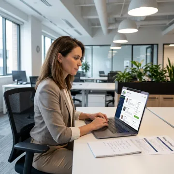 Recruiter reviewing executive energy candidate profiles
