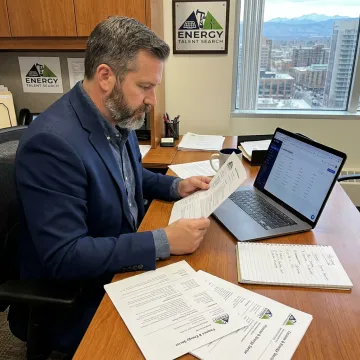 Recruiter coordinating finance candidate interviews