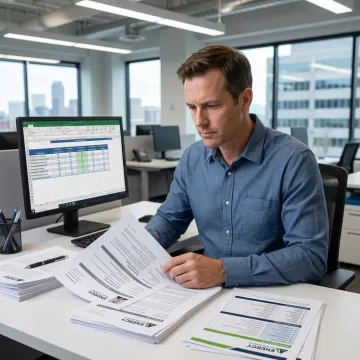 Recruiter reviewing electrical job candidates