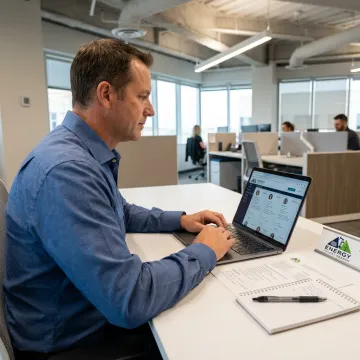 Recruiter reviewing energy candidate profiles