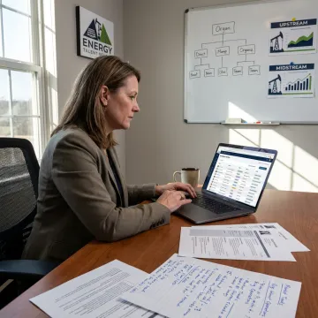 Recruiter reviewing energy candidate profiles