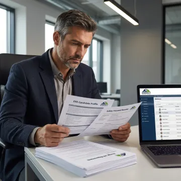 Recruiter reviewing energy candidate profiles