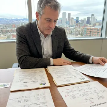 Recruiter reviewing energy engineering candidate profiles