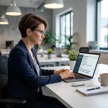 Recruiter reviewing cleantech candidate profiles