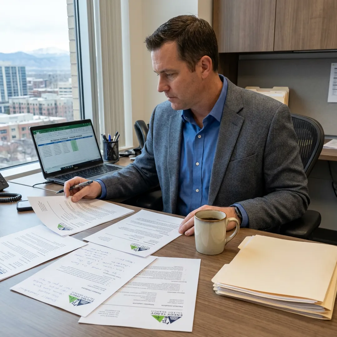 Recruiter reviewing energy finance candidate profiles