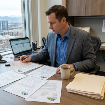 Recruiter reviewing energy finance candidate profiles
