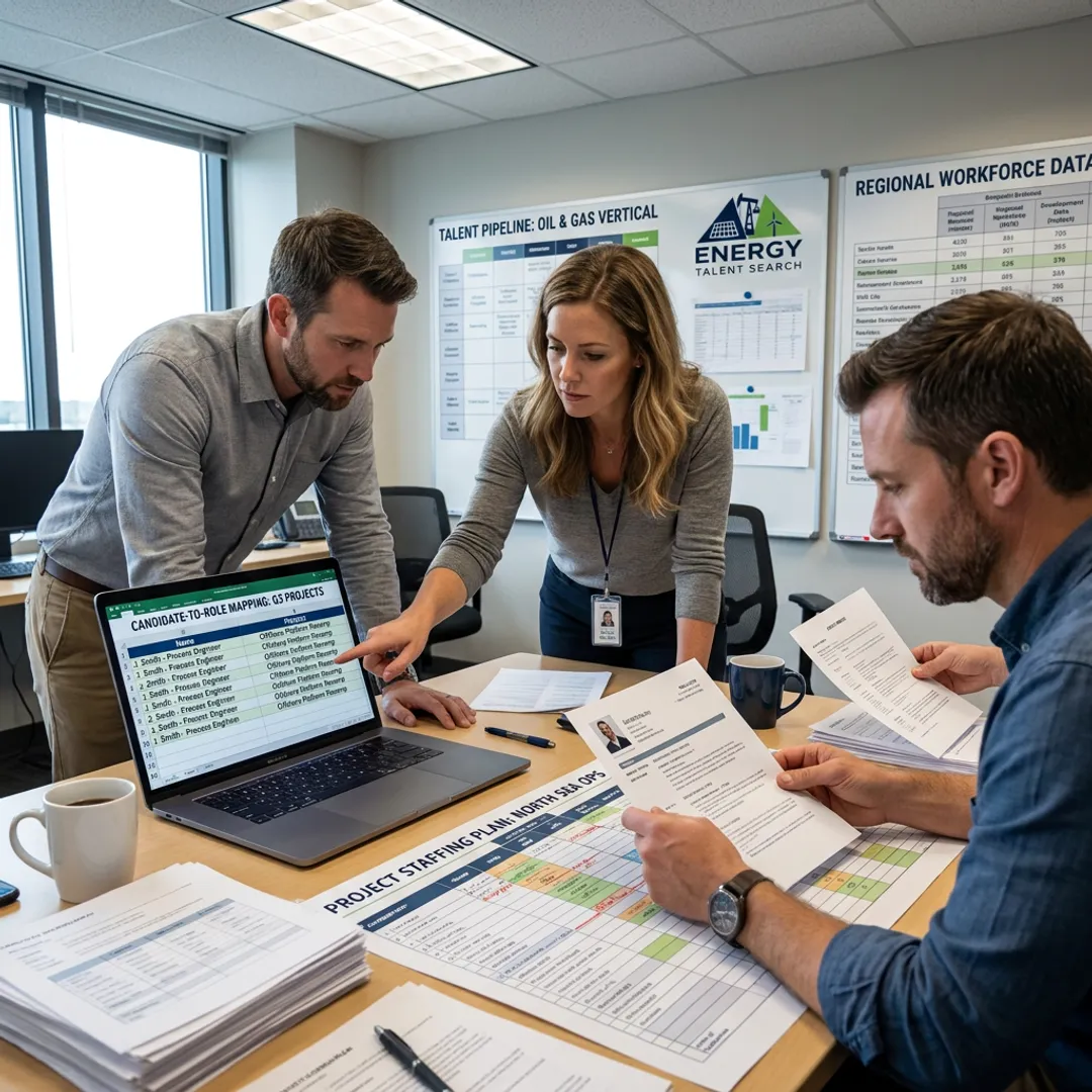 Recruiters mapping energy engineering candidates