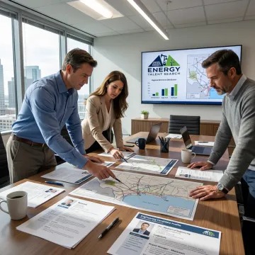 Houston energy recruitment team reviewing candidate profiles