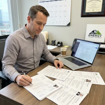 Recruiter reviewing energy engineering candidates