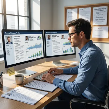 Recruiter reviewing energy and finance candidate profiles