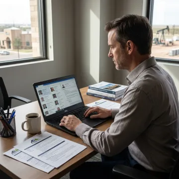 Recruiter reviewing energy sector candidates