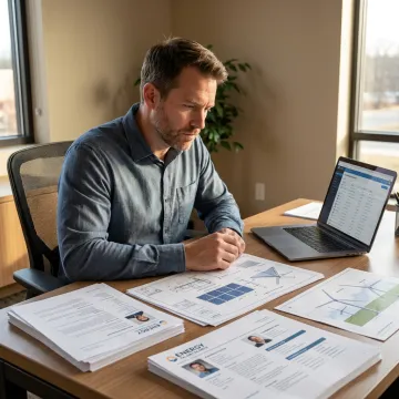 Recruiter reviewing engineering candidates for an energy company