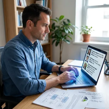 Recruiter reviewing energy sector candidate profiles