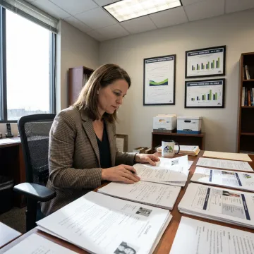 Energy recruiter reviewing candidate profiles