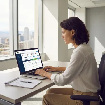 Recruiter reviewing oil and gas candidate profiles